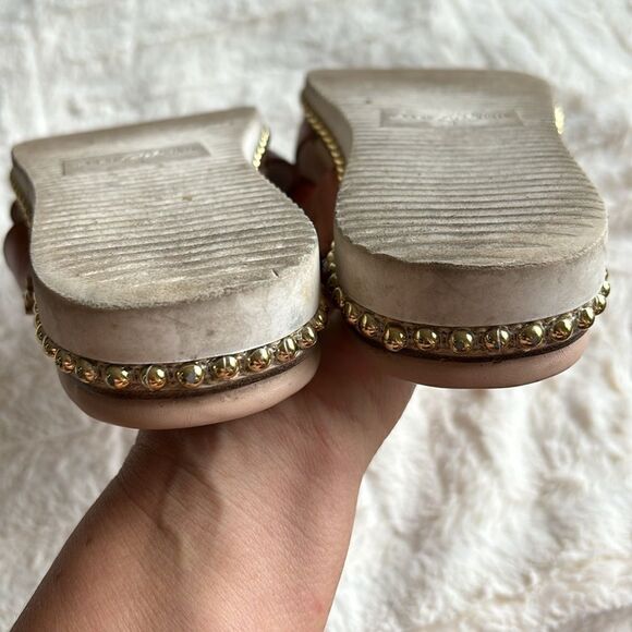 Sam Edelman Asha Slide Natural Buff brown leather slide sandals size 9 - Picture 6 of 9